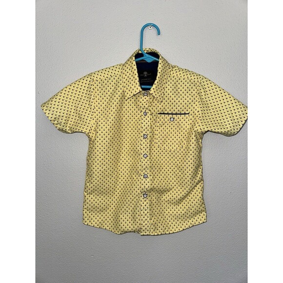 NWOT Boys Yellow Patterned Craft + Flow Button Up Dress Shirt Size 4 Small - Picture 3 of 13